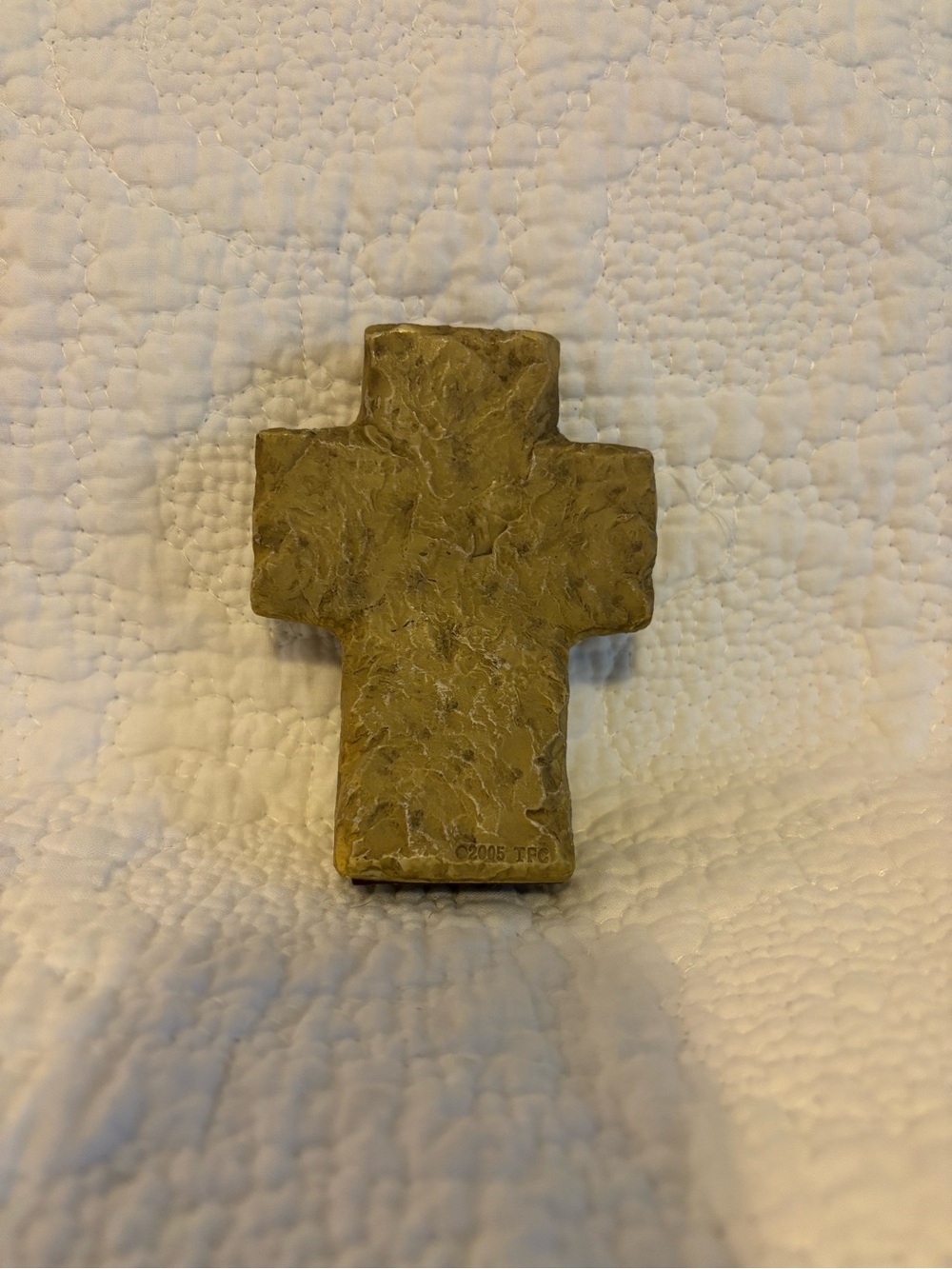 Inspirational Stone Cross Desk Accent - Tan - Picture 3 of 5